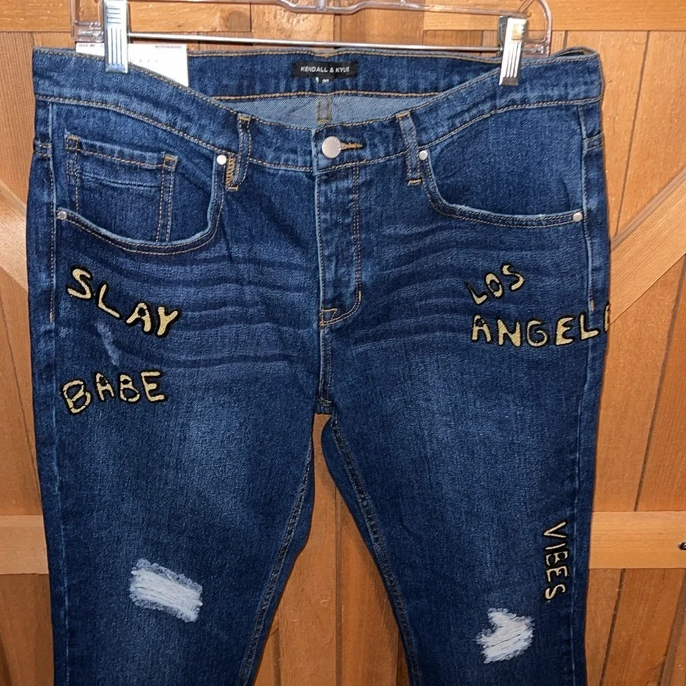 Kendall & Kylie Boyfriend Distressed Jeans 30 - Picture 3 of 8